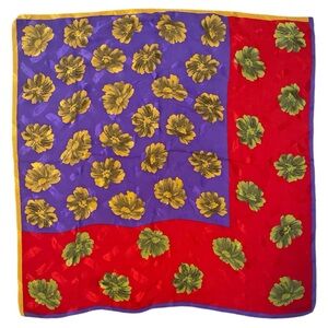 🔴Laura Biagiotti Multicolored Silk Hand-rolled Edge Scarf